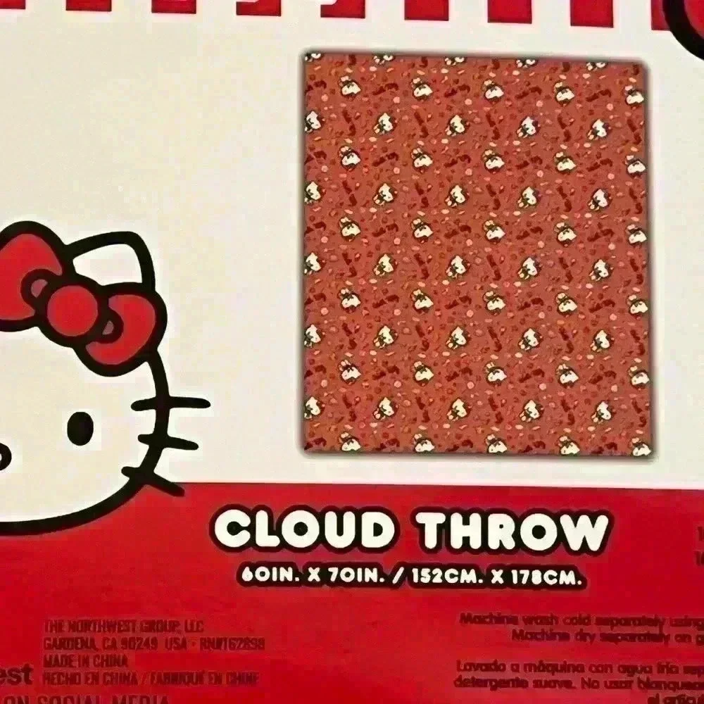 Hello Kitty Orange Cloud Hamburger Soft Throw Blanket 60x70 NEW